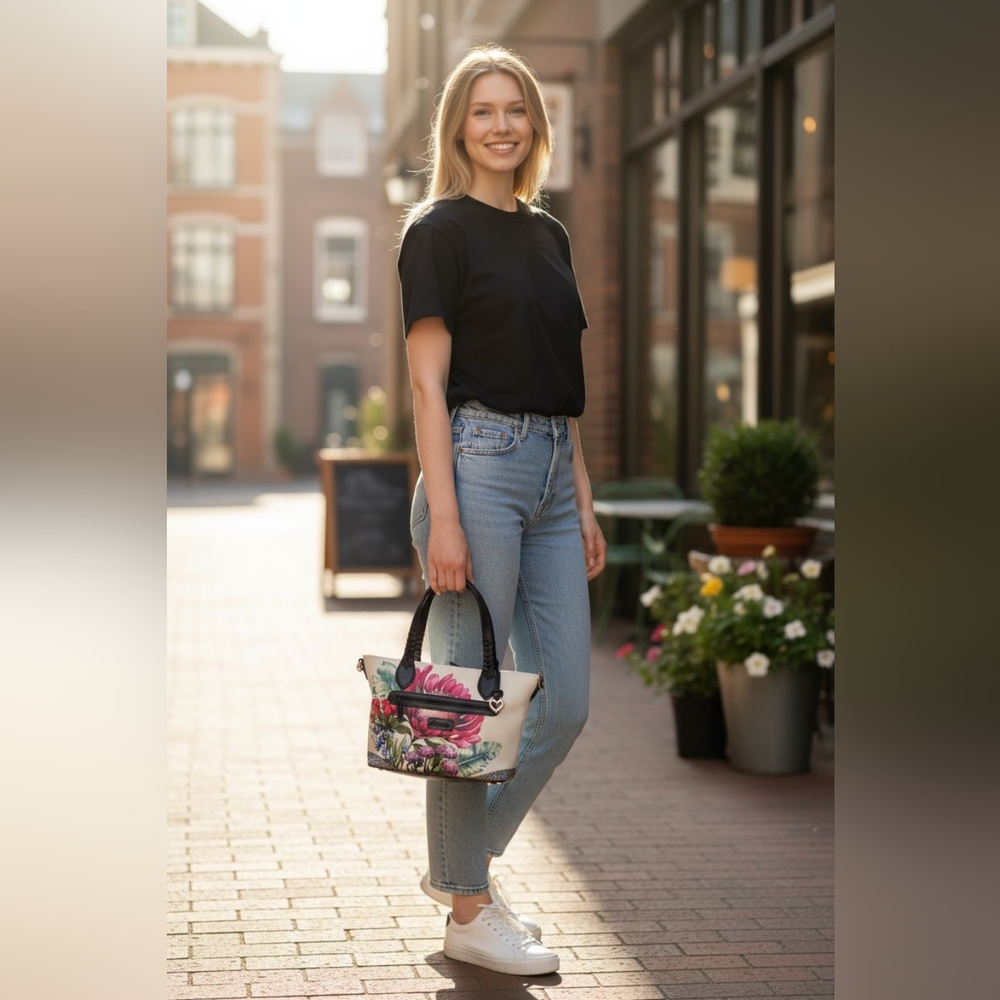 Brighton Floral Neera Handbag With Crossbody Strap - Picture 3 of 7